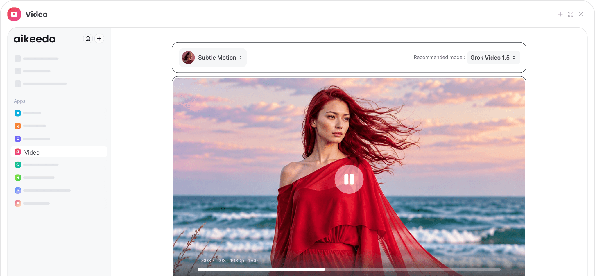 Video generator with Veo 3.1 selected, a start frame and a template