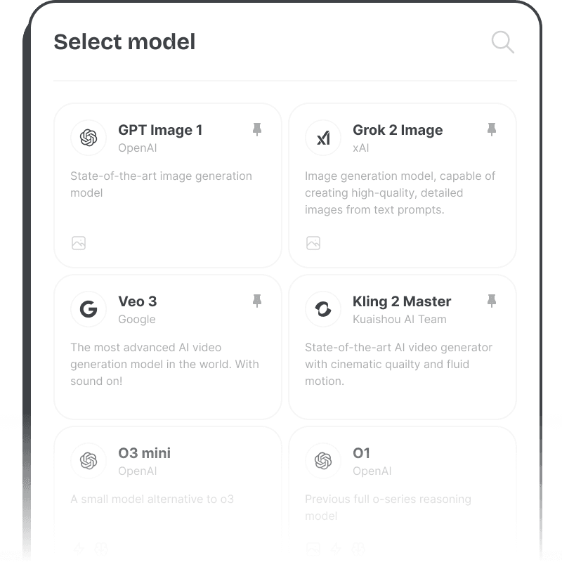 Select your favourite AI model