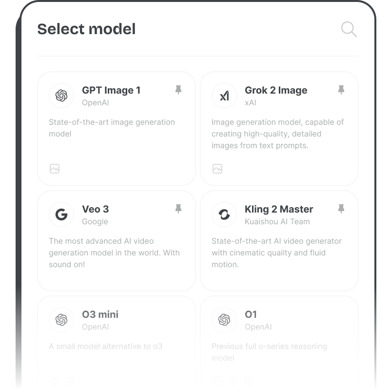 Select your favourite AI model